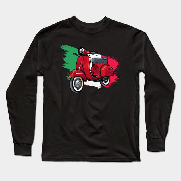 Italy Classic Vespa Scooter Moped Bike Retro Love Vintage Long Sleeve T-Shirt by Your Culture & Merch